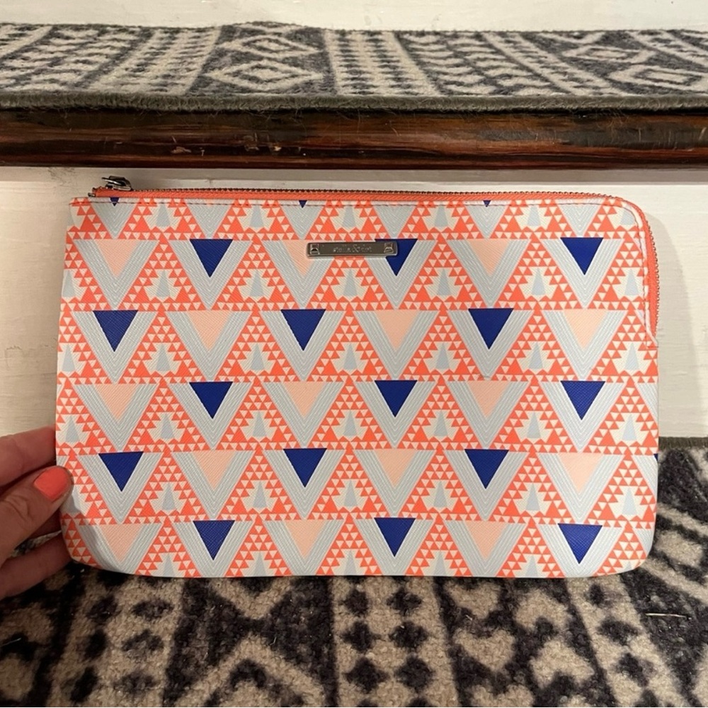 Stella & Dot Vibrant Triangle Clutch in Orange and Blue
